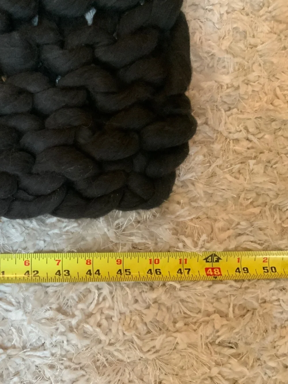 Casaluna Black Hand knit Chunky Blanket Throw Dorm Minimalist Classic